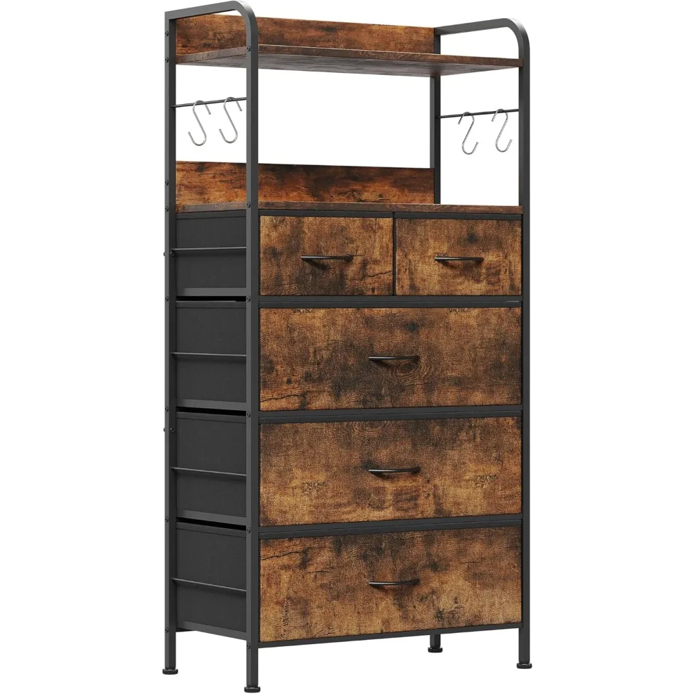 

Dresser for Bedroom with 5 Drawers, Dressers & Chests of Drawers for Hallway, Entryway, Storage Organizer Unit with Fabric