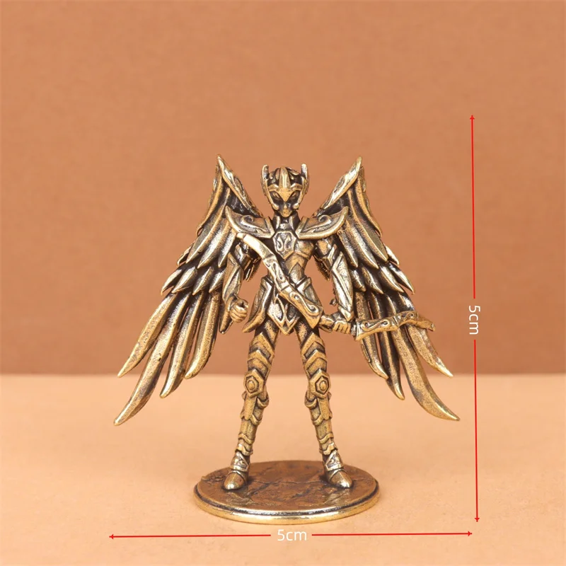 5cm Creative Brass Saint Seiya Crafts Anime Figurines Sagittarius Aiolos Leo Aiolia Taurus Aldebaran Metal Statue Desktop Decor