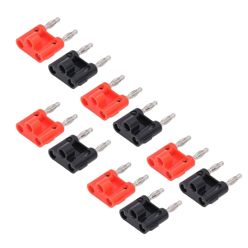 

5 комплектов, 4 мм, двойной штекер типа «банан», медный АБС-пластик, беспаечные разъемы для кабеля динамика, черный + красный, 32 А, 1000 В, штекер типа «банан» для динамика