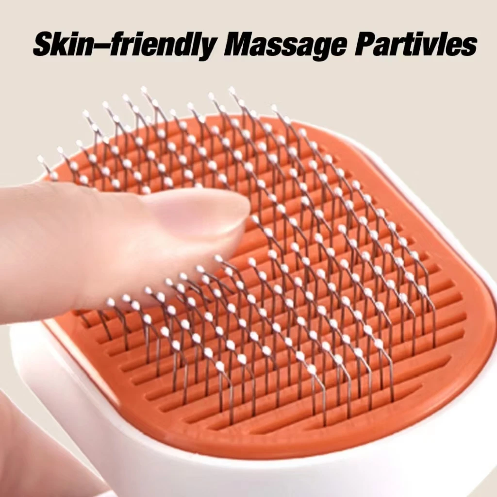Fast Delivery Cat Accessories Brushes High-quality 3-color Selection Self Cleansing Comb Brush Cat Brush with Release Button