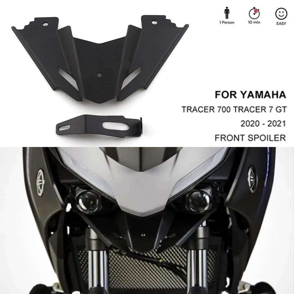 For YAMAHA TRACER700 Tracer 700 Tracer 7 GT 2020 2021 Black Front Fender Mount Holder Beak Hugger Wheel Cover Fairing Extension