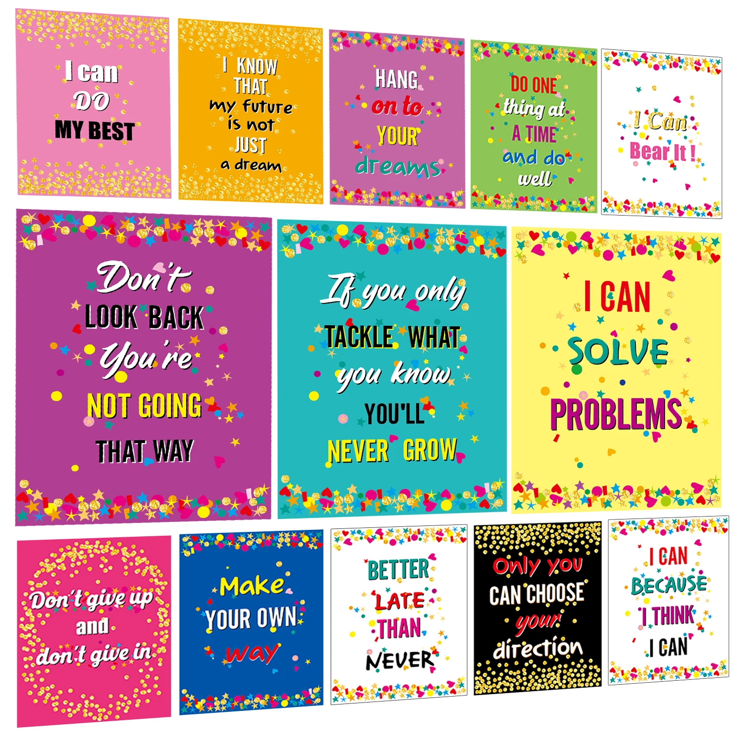 Classroom Decoration Inspirational Classroom Poster Growth Mindset Posters School & Room Wall Stickers Bulletin Board Wall Decor