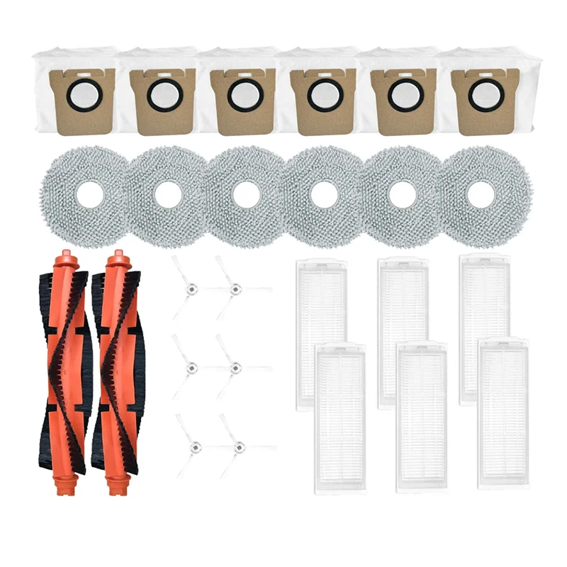 

For Xiaomi M30 Pro C107 Replacement Spare Parts Main Side Brush Hepa Filter Mop Cloth Dust Bag-A54Q
