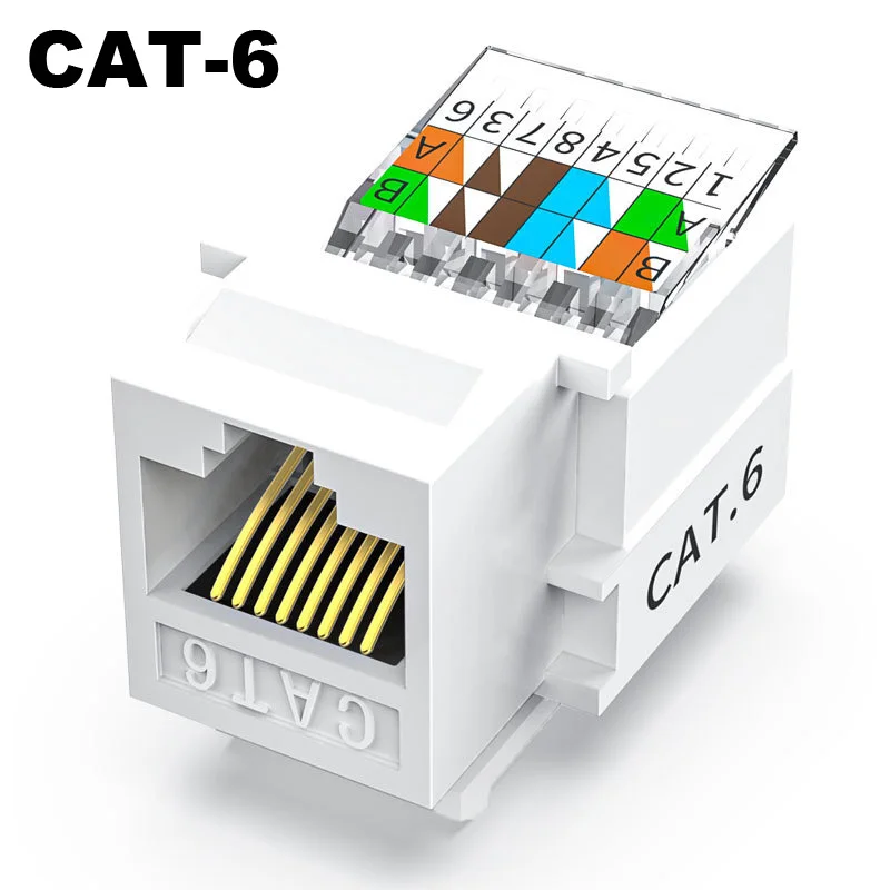 Cat6 RJ45 Tool-Less Keystone Ethernet Module Female Jack Clip UTP Network Punch Down Connector Wall Adapter Coupler socket