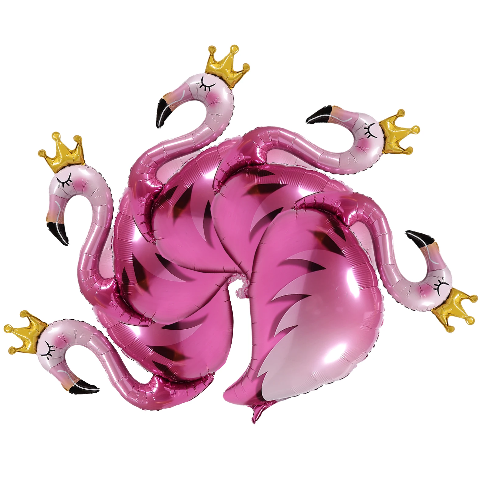 

5 Pcs Flamingo Balloons Pink Summer Beach Hawaiian Themed Supplies Tropical Balloon Aluminum Foil Photo Props