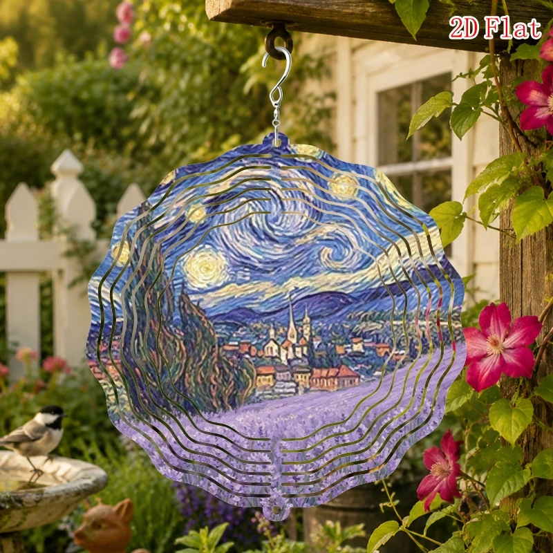 CIFBUY Vintage Rotating Wind Chime Aluminum Wall Art Waterproof Rustproof Spinning Decor For Home Patio Garden Porch Outdoor