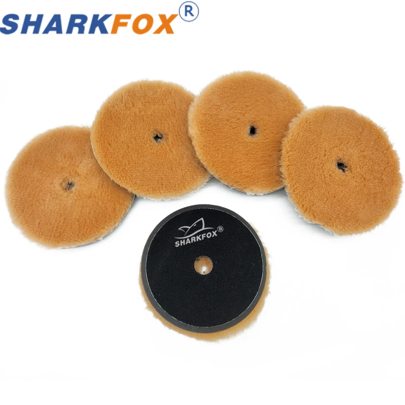 Sharkfox 3(80mm)/5(125mm)/6(150mm) Wool Polishing Pad High Density Lambs Woollen Polish Buffing Pad Car Polisher Buffing