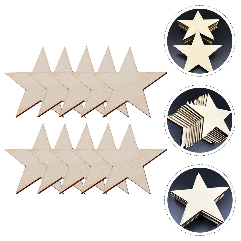 

100Pcs Star Shaped Wood Slices DIY Unfinished Blank Craft Pieces for Graffiti Painting Home Decor Creative Art Projects
