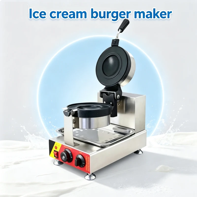 Stainless Steel New Ice Cream Burger Maker Electric Multifunctional Commercial Frisbee Shaped Bread Maker