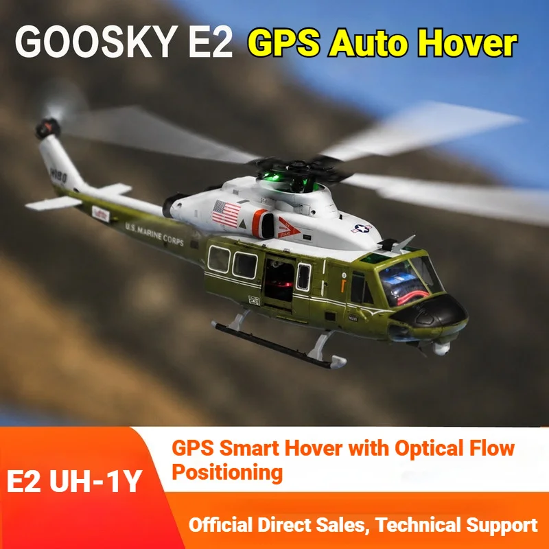 GOOSKY Rc Helicopter E2 Uh 1y Gps Intelligent High Simulation Scale Aircraft Outdoor Flying For Adult Rc Hobby Enthusiasts