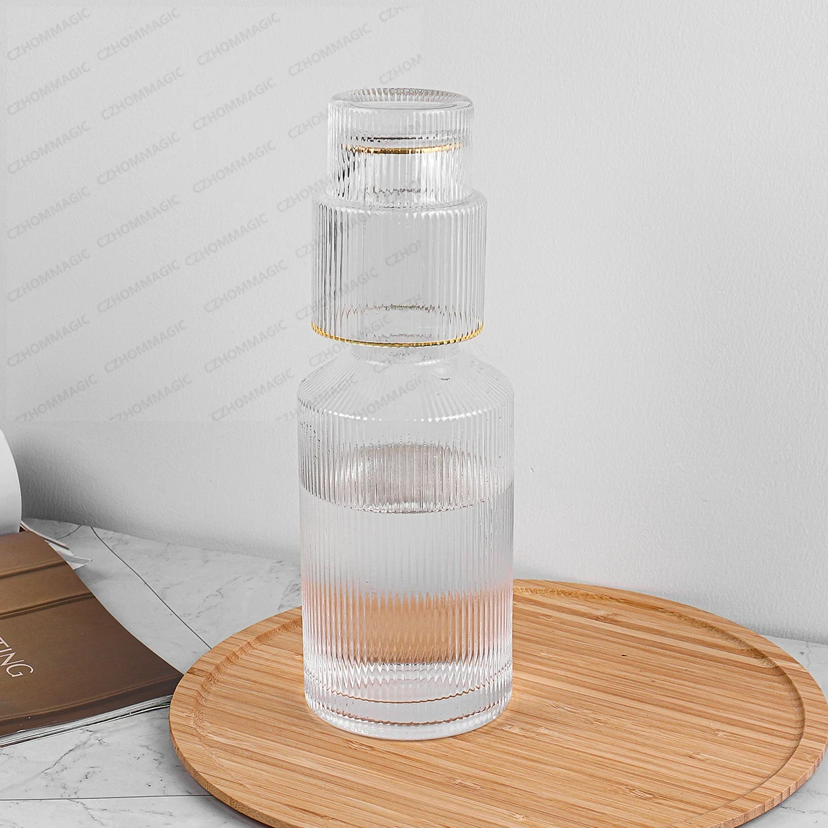 Creative Phnom Penh Stripe Water Bottle Jug Glass Cup Nordic Crystal Glass Juice Drinkware Water Coffee Cup Set Home Milk Kettle