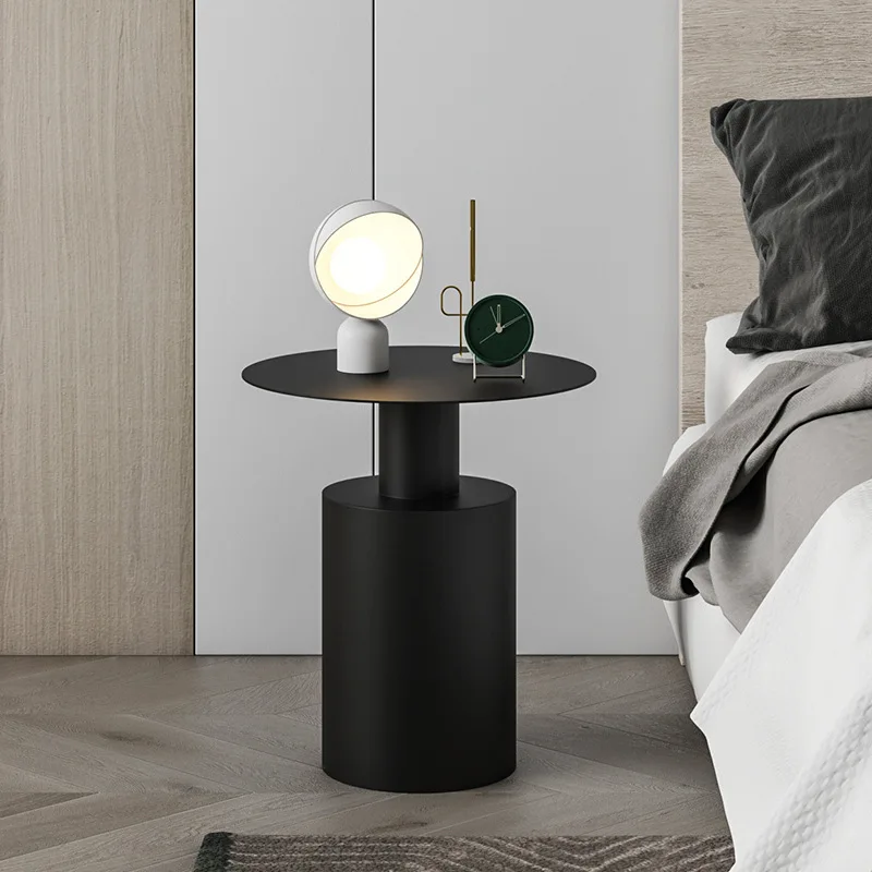 Nordic Style Coffee Tables Modern Minimalist Bedroom Bedside Table Round Creative Storage Rack Light Luxury Iron Small Desk