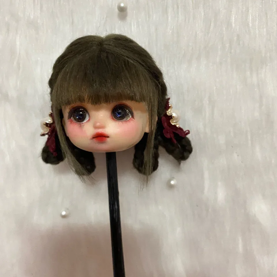 エレガントな 1/8 1/6 BJD ドールヘア、OB11 模造ビーチウールウィッグ、頭囲 12.5-18cm