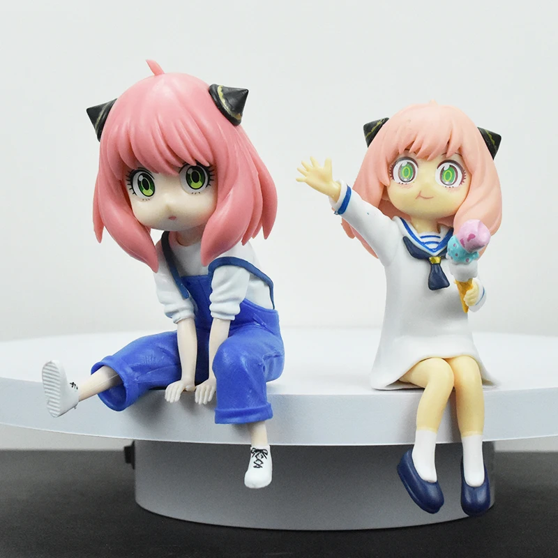 

Anime Cute Anya Figures Car Interior Decoration Spy×family Figurine Sitting Anya Forger Noodle Stopper Figure 13cm PVC Toys Gift