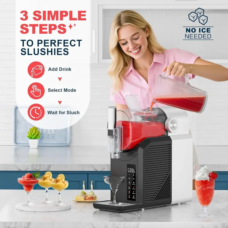 Household Slushie Machine 15 Minutes Crushed Ice 6 Frozen Margarita Frapés Presets More