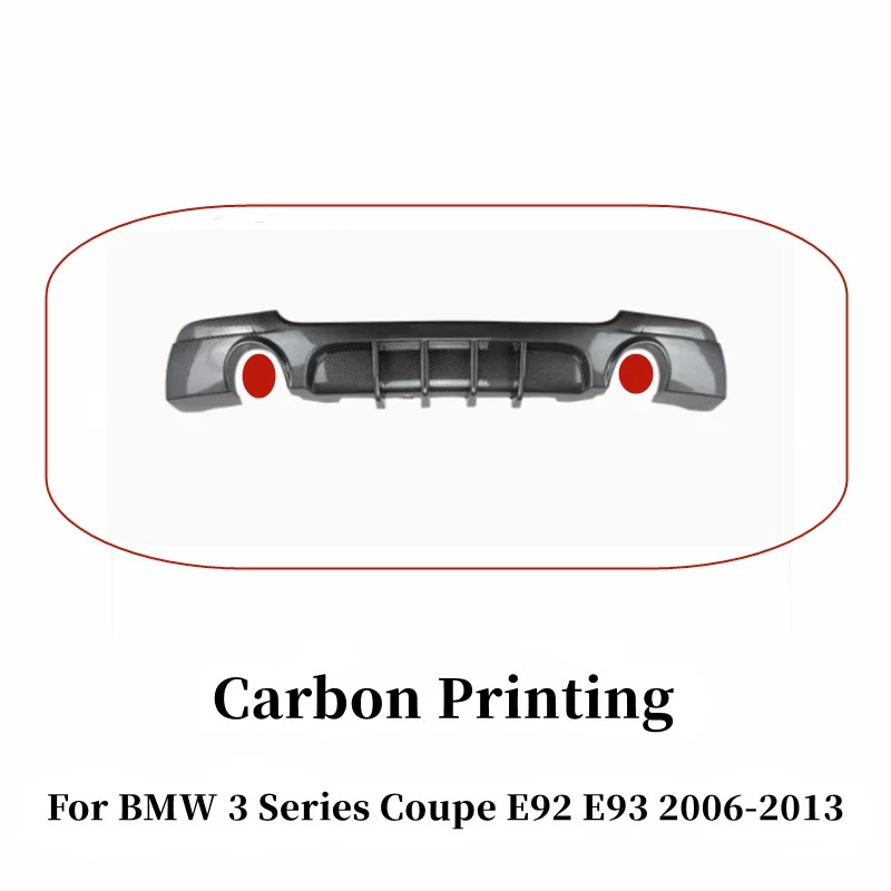 Achterbumper zwarte diffuser splitter spoiler met LED verlichting exterieur bodykit voor BMW 3 Serie Coupé E92 E93 2006-2013