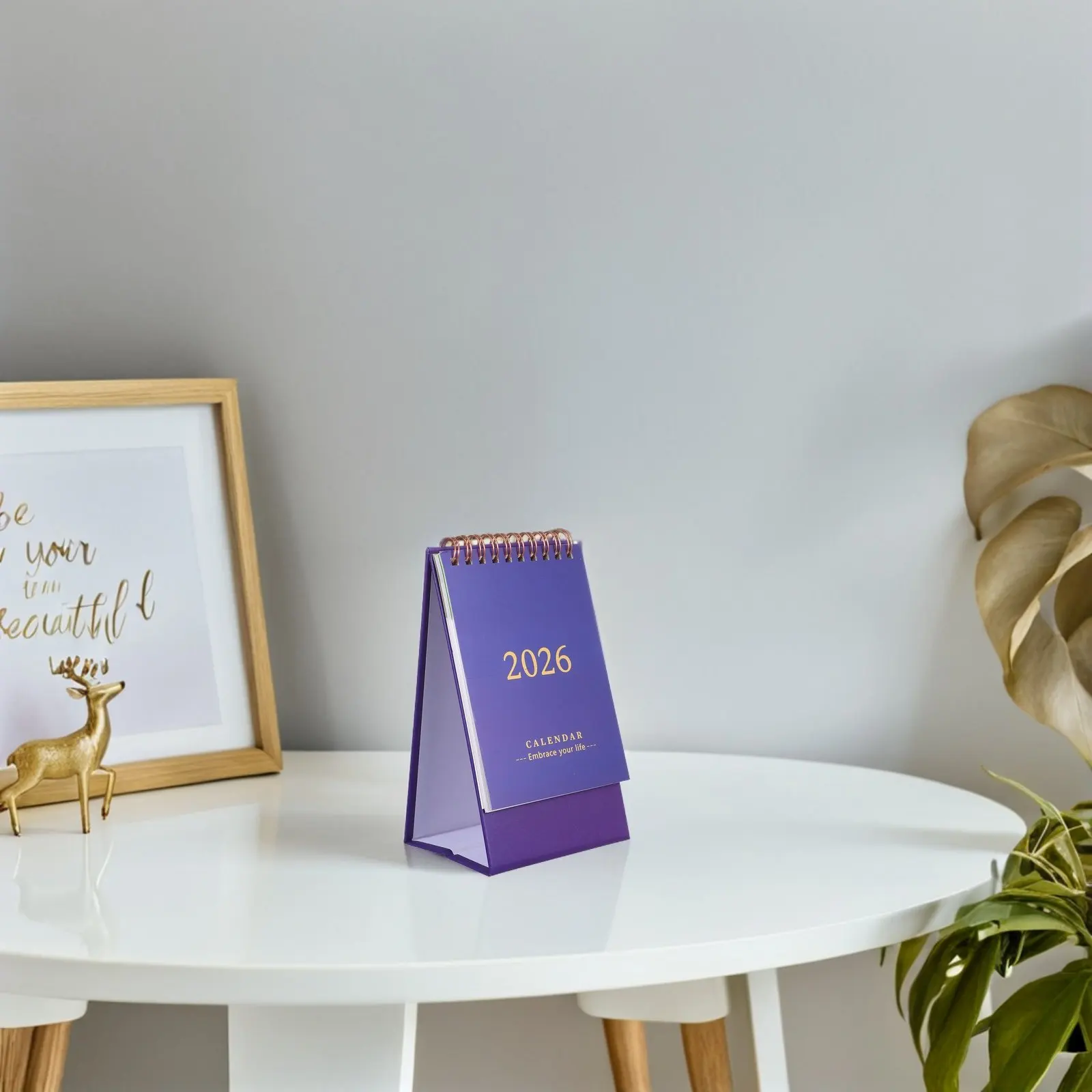 

2026 Standing Flip Calendar Daily Desk Planner with Coil Binding Thick Paper Clear Date View for Office Home Organization