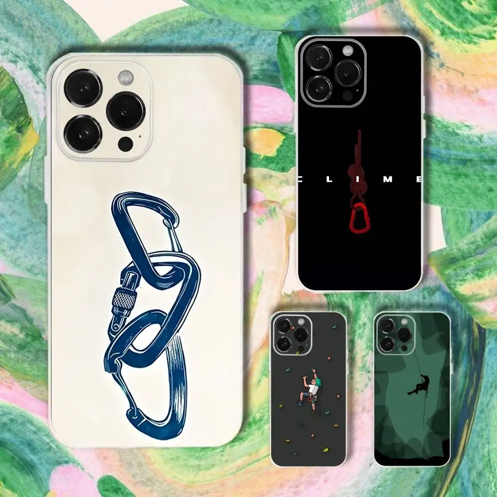 Чехол для телефона на стене для скалолазания для iPhone 17,16,15,14,13,12,11 Plus, Pro, Max, XR, XS, Plus, E, SE4, мини-прозрачный чехол