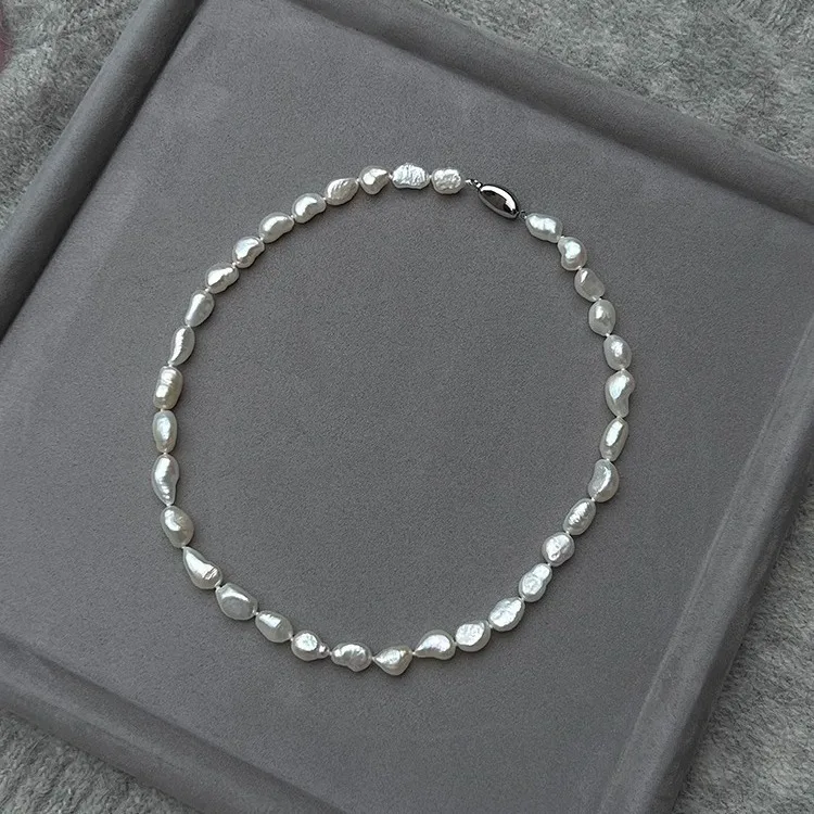 

3 Pieces Wholesale Handmade 6-7mm Freshwater Pealrs Necklace lightly Plears Jewelry Chains Chocker Custom Lenght Gift