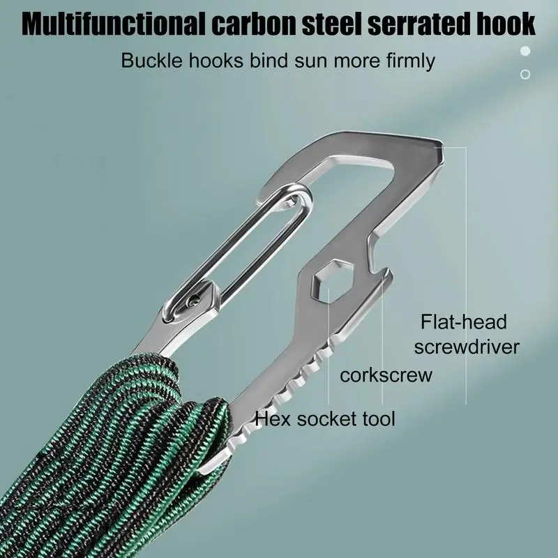 Motorcycle Bungee Cords Elastic Drawstring Adjustable Tendon Binding Belt Hooked Elastic Rope Binding Rope For Outdoor Sports