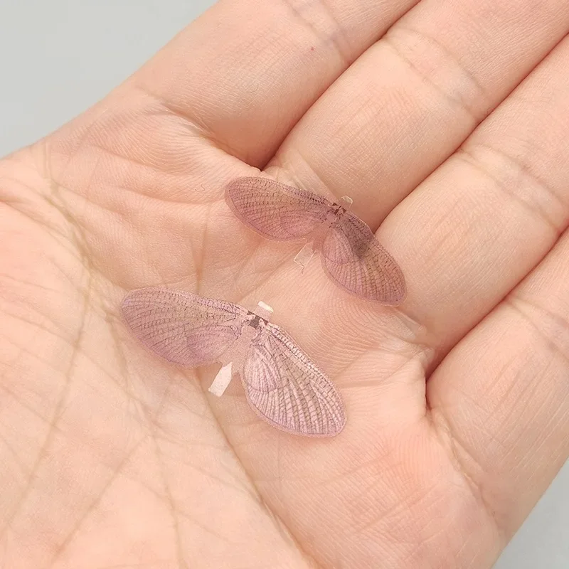 مصنع ملحقات صيد الأسماك على شكل جناح حشرة واقعي مقطوع مسبقًا #5