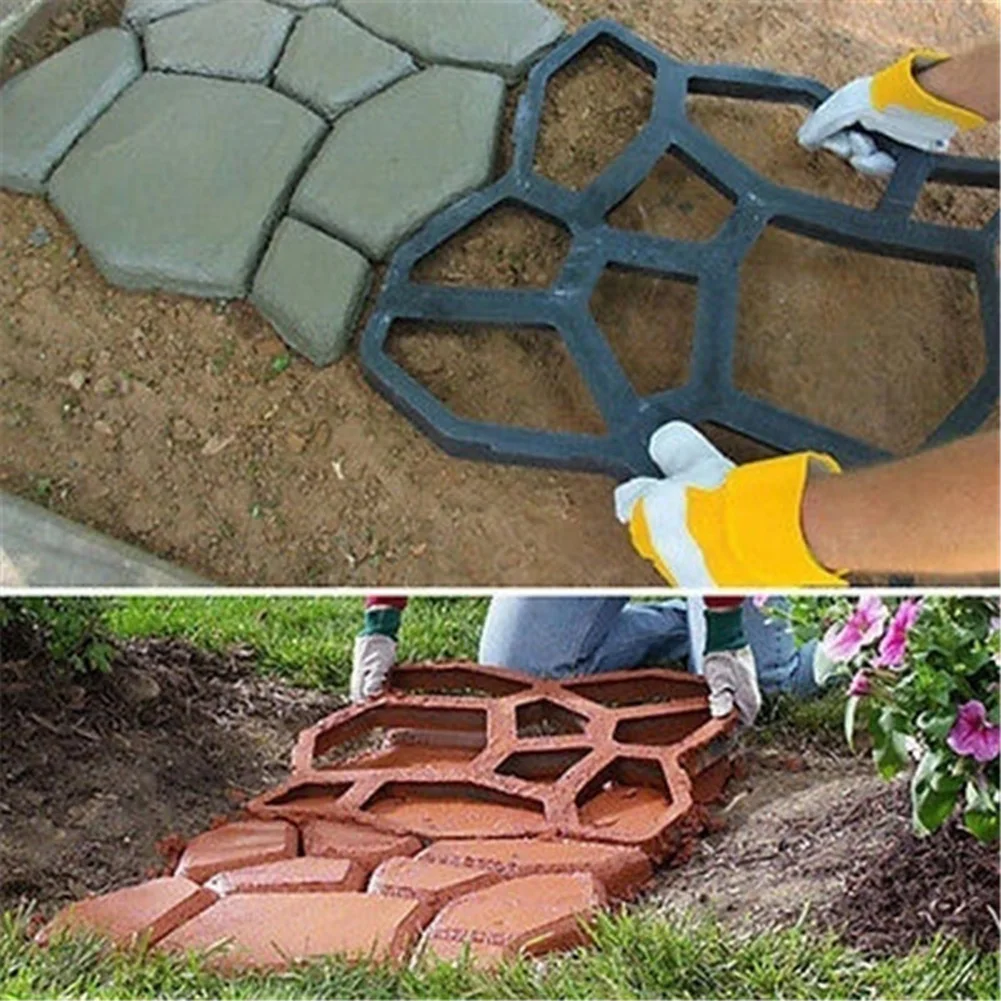 7 Styles DIY Garden Yard Paving Mold Walkway Mold Pathway Pavement Mold Path Walk Maker Concrete Stepping Brick Stone Road Mold