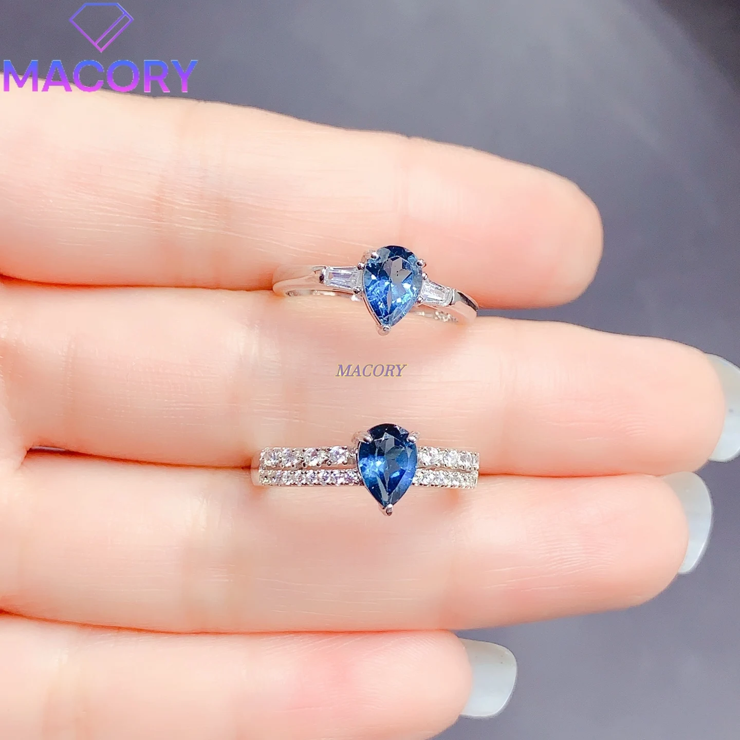

Natural topaz ring women's sterling silver 925 color translucent premium 5✖️7mm classic women's jewelry with certificate