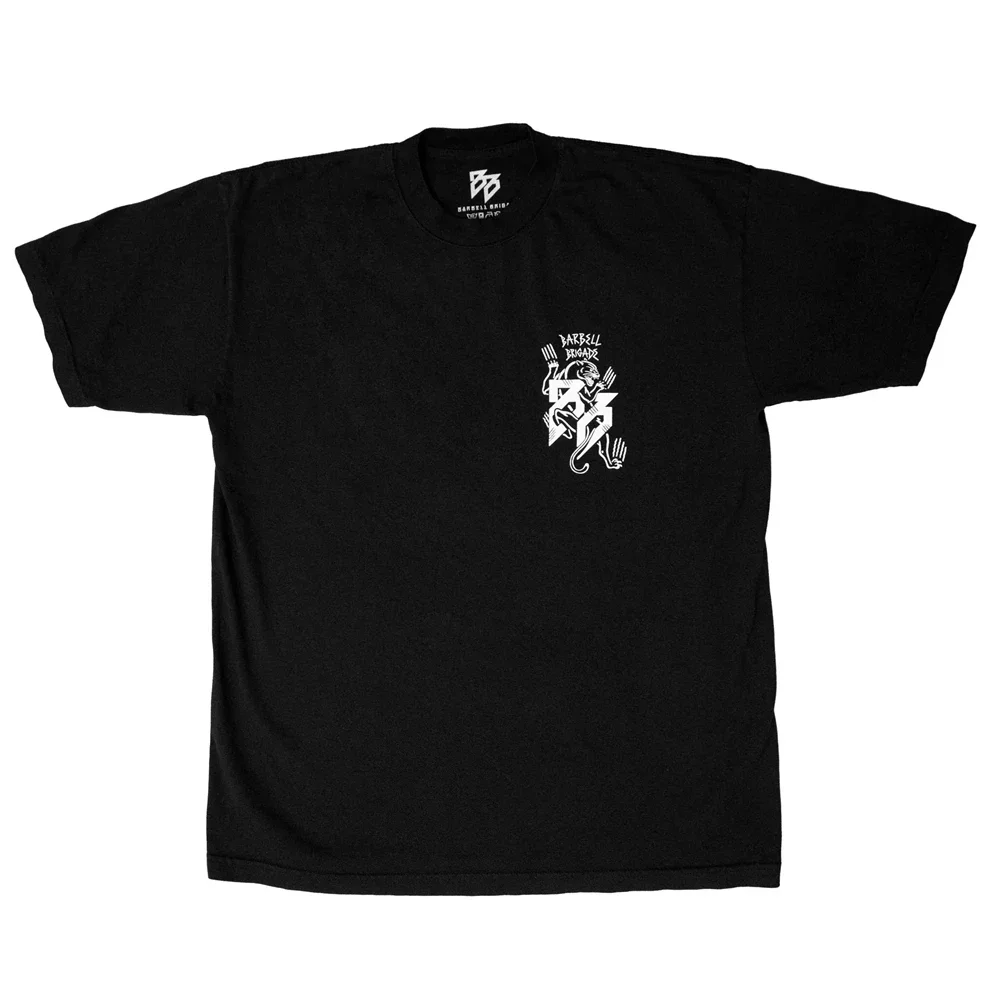 Barbell Brigade Men\'s Panther T-shirts Cotton Oversized T Shirt Summer New Sports Fitness Short Sleeve Gym Running Training Tee