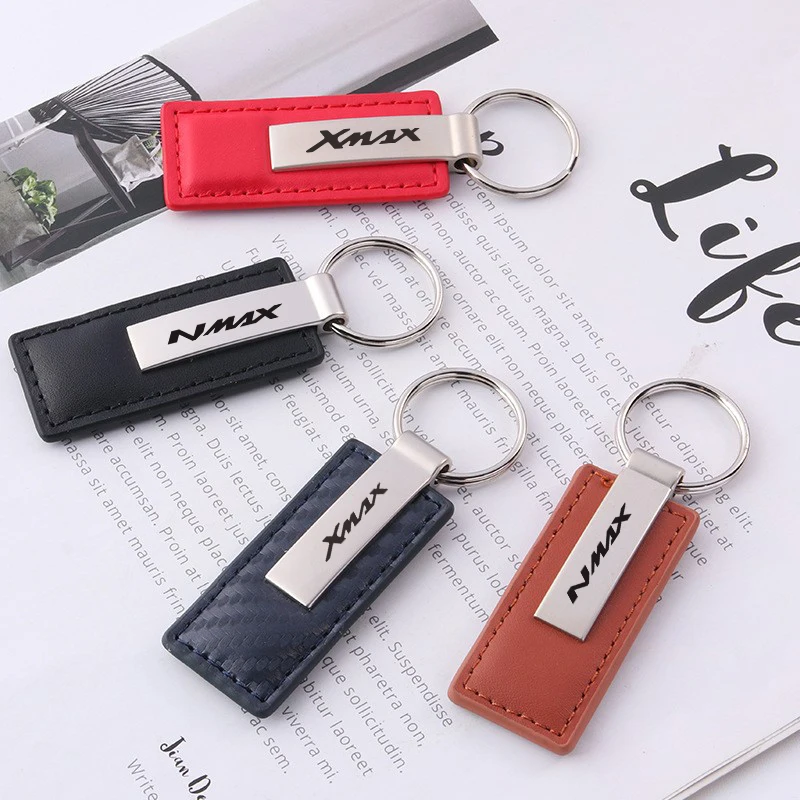 fit For Yamaha X max XMAX N max Leather Splicing Waist Hanging Car Keychain Metal Key Ring Chain Motorcycle Keyring Accessories