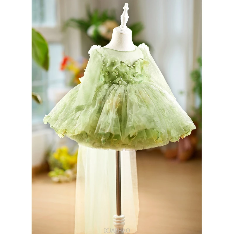 

Party Dress Flower Girls Birthday Dresses Children First Year Toddler Formal Wear Costume Vestido Princess Gown Kids Outfits