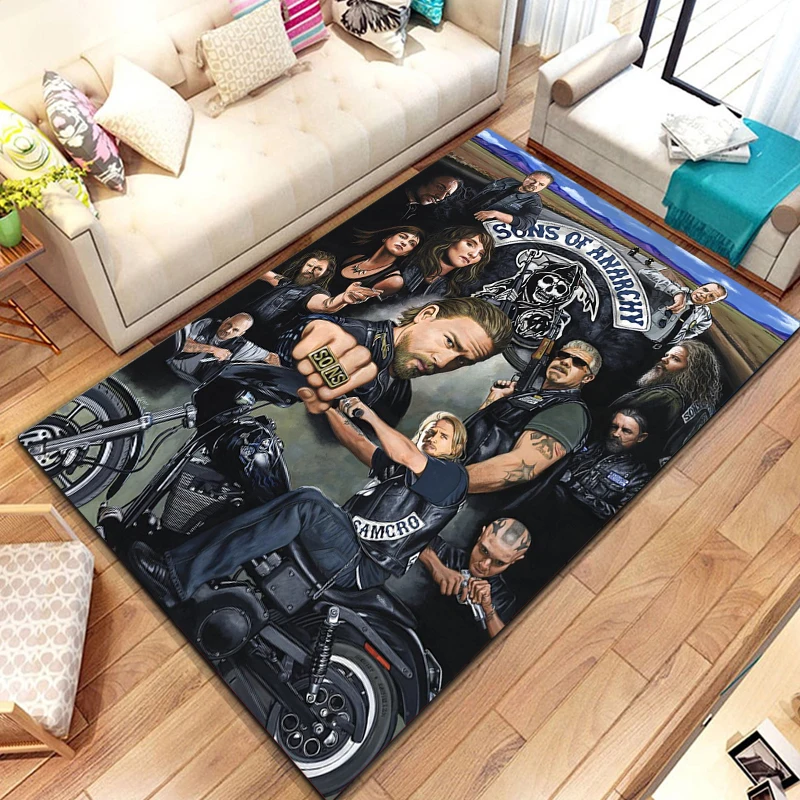 Sons of Anarchy Retro Printed Carpet Yoga mat game room bedroom beautiful anti -slip carpet rugs living room decoration chambre