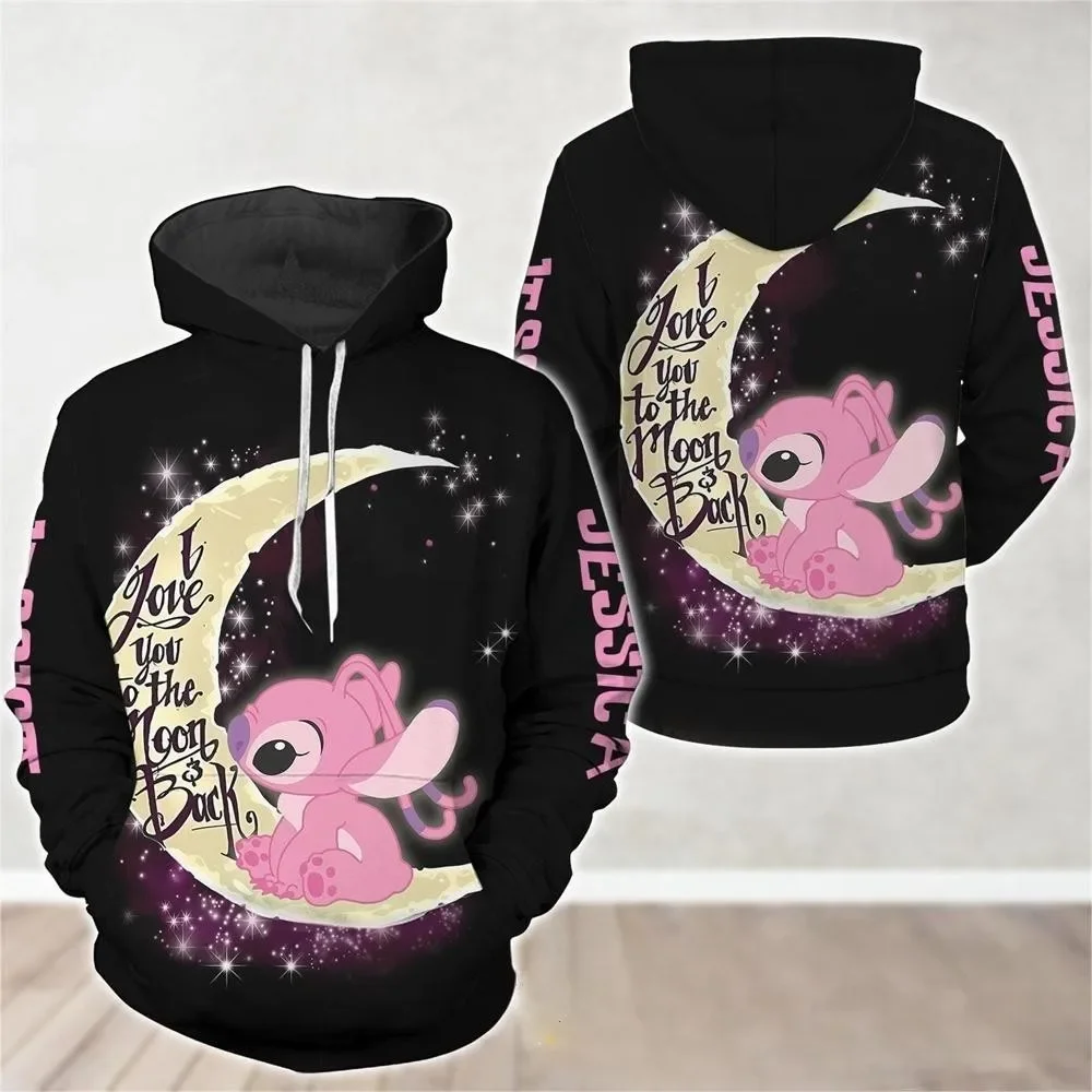 غرزة الملاك ثلاثية الأبعاد طباعة البلوز الرياضة الرجال النساء عادية فضفاض الشارع Harajuku Y2K طويلة الأكمام زوجين هوديي الملابس الشتوية #2