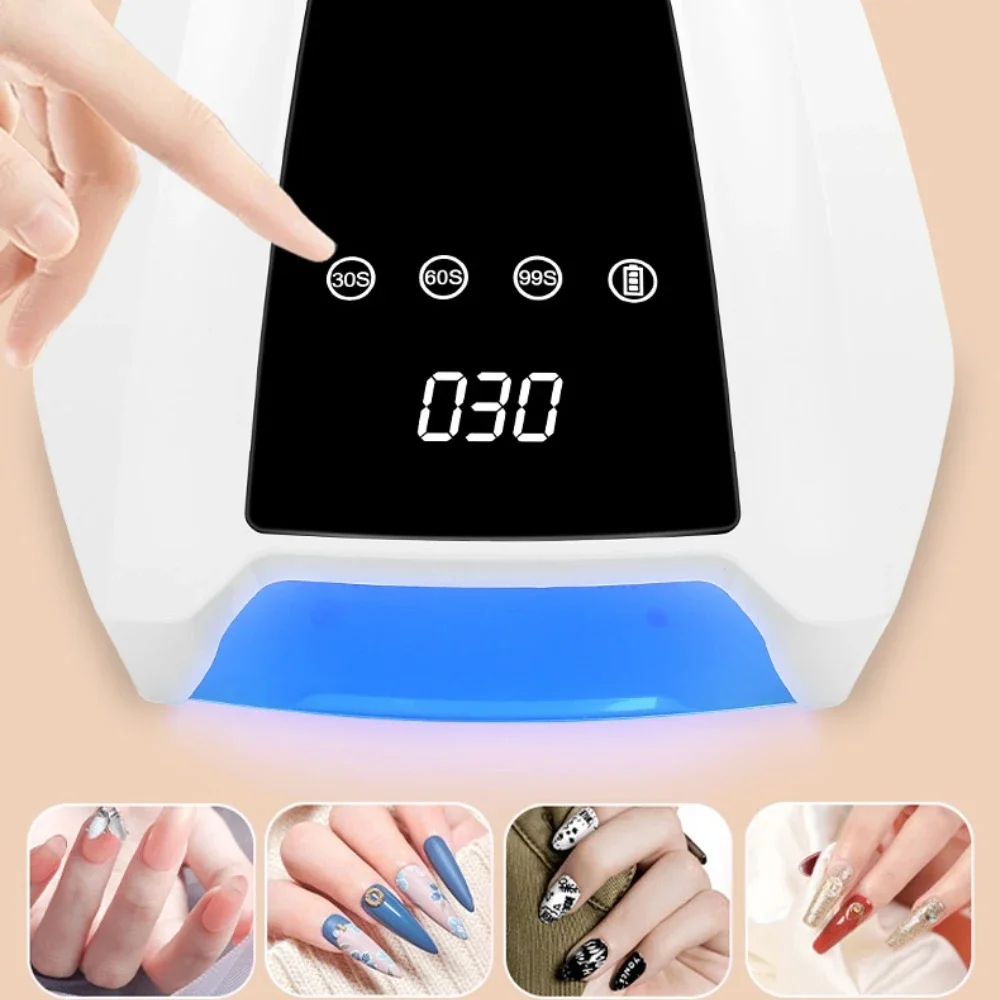 72W krachtige oplaadbare nagellamp draadloze gellakdroger UV-licht voor nagels manicure licht draadloze nagel UV LED-lamp