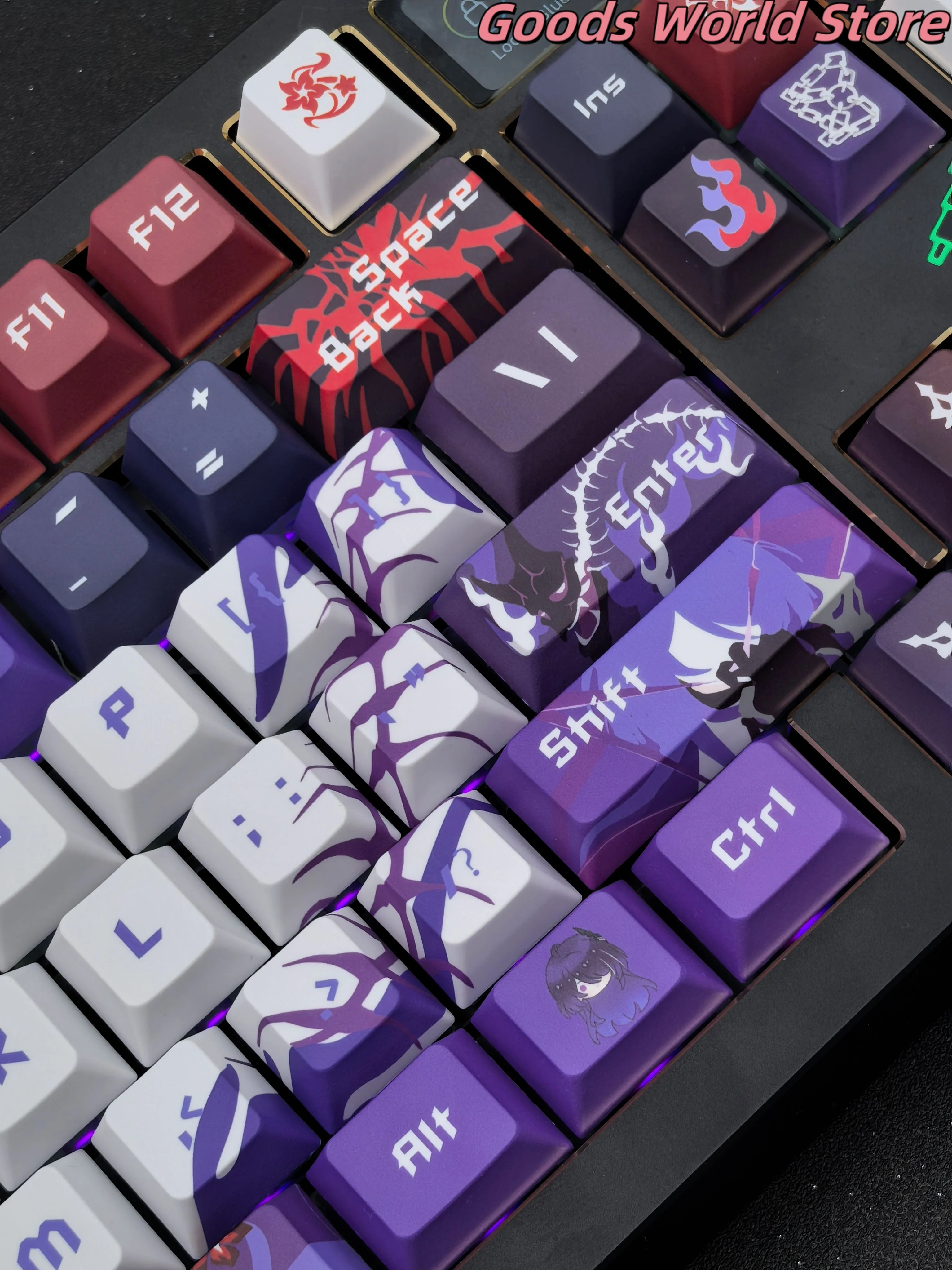 

In stock Raiden Bosenmori Mei Acheron keycap Game Honkai Star Rail Mechanical Keyboard keycap Cosplay Costume Halloween Gift