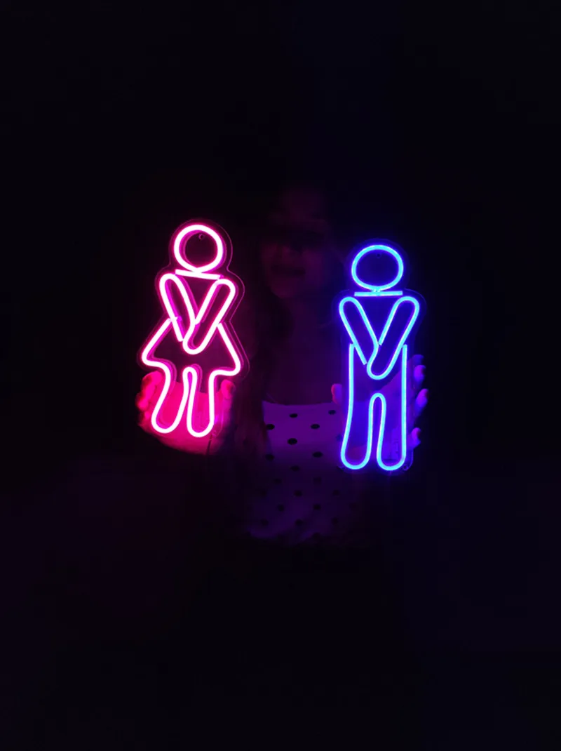 Imagem -03 - Custom Toilets Neon Signs For Wall Decor Luzes Led para Quarto Sinais de Negócios Adequado para Banheiro Decoração Banheiro