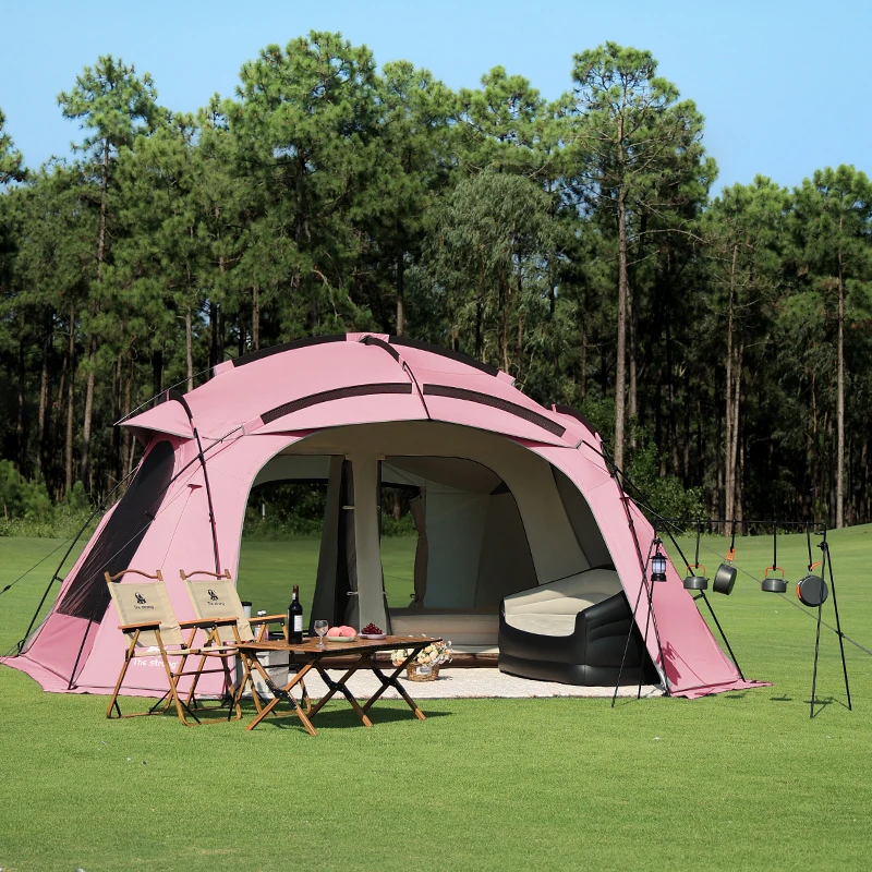 Multi Planet Splicing Combination Pink For Family Outdoor Portable Customizable Camping Tents