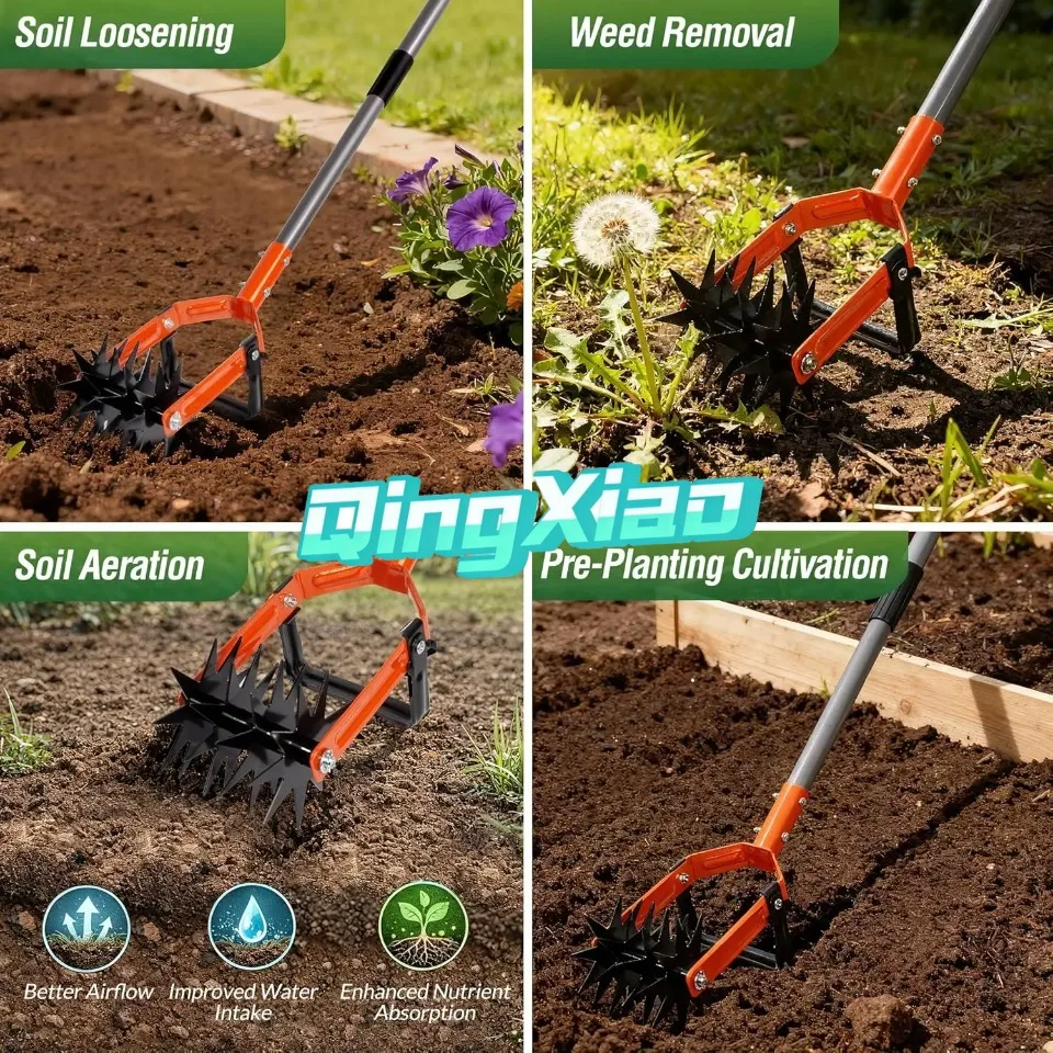 【Best-selling】Cross-border Rotary Tiller Weeding Rotary Tillage Two-in-one Tool Cultivator Weeding Loosening Soil Turning Garden