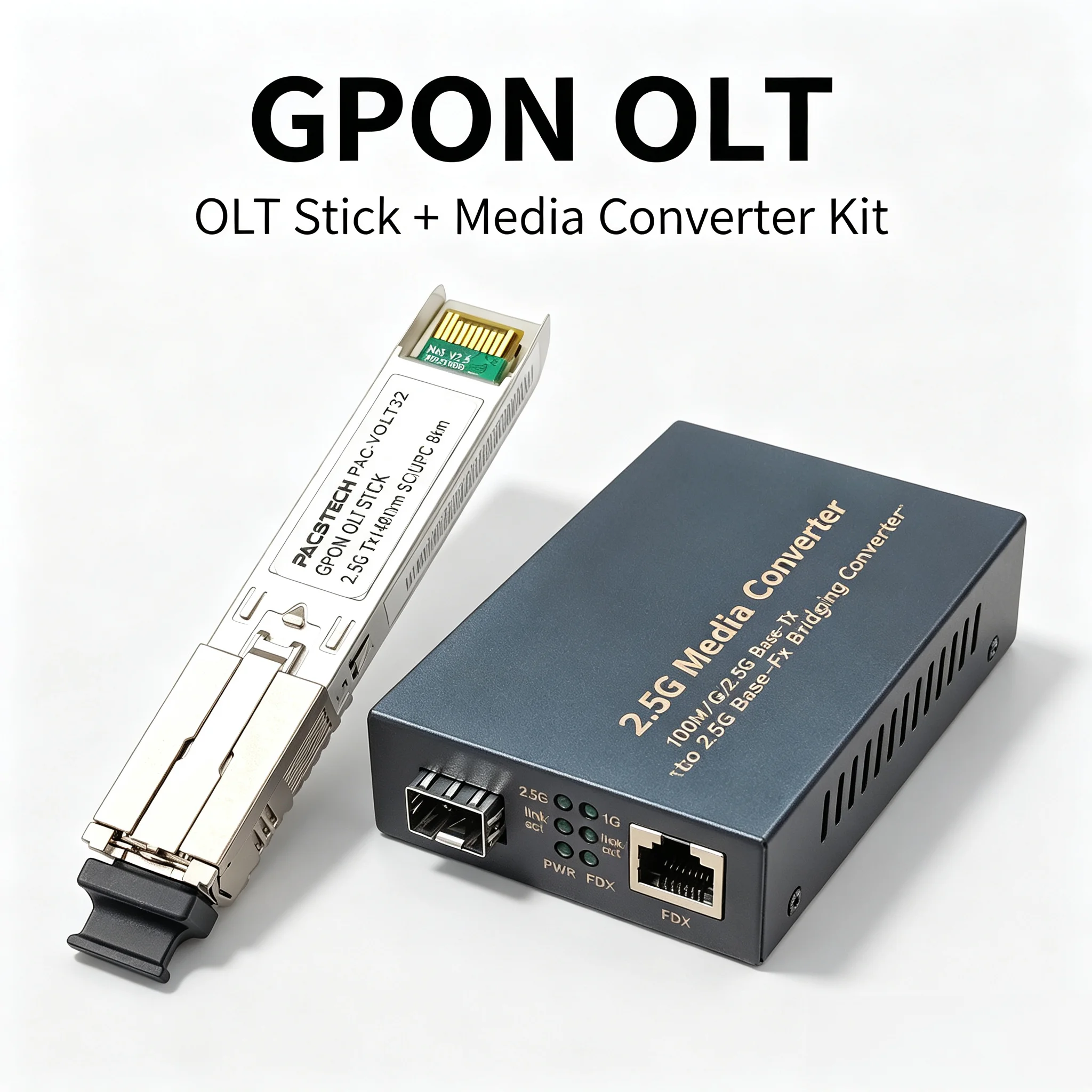 OLT SFP Optical Module GPON OLT Stick MINI OLT Modular SFP+ OLT 1.25G Optical Module Support 32ONUs Plug-and-Play One Module