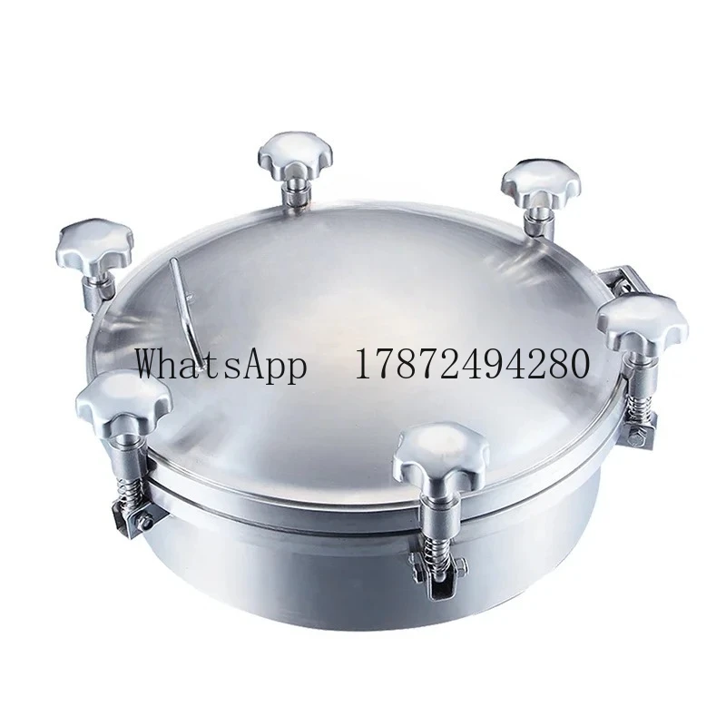 Tank Sanitary Stainless Steel Manhole Cover SS304 316 Food Grade Manway Door Round Pressure