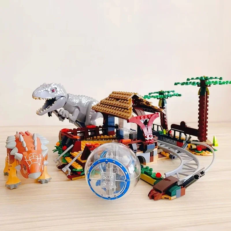 Compatibile MOC Imposta Dinosaur Park Serie di film Building Blocks Indominus Rex vs. Ankylosaurus Mondo dei bambini Giocattoli Regalo 75941