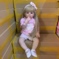 Silicone Reborn Toddler 60cm Doll Toy For Girl Lifelike Vinyl Princess Baby With Cloth Body Bebe Birthday Gift Dress Up Boneca