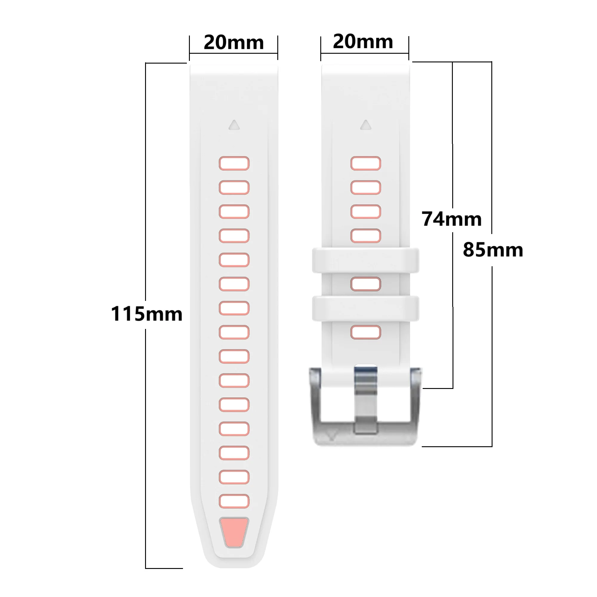 Quickfit 20mm Silicone Watch Strap For Garmin Approach S70 42mm Wristband Bracelet Fenix 8 43mm 6S 7S 5S Plus Official strap