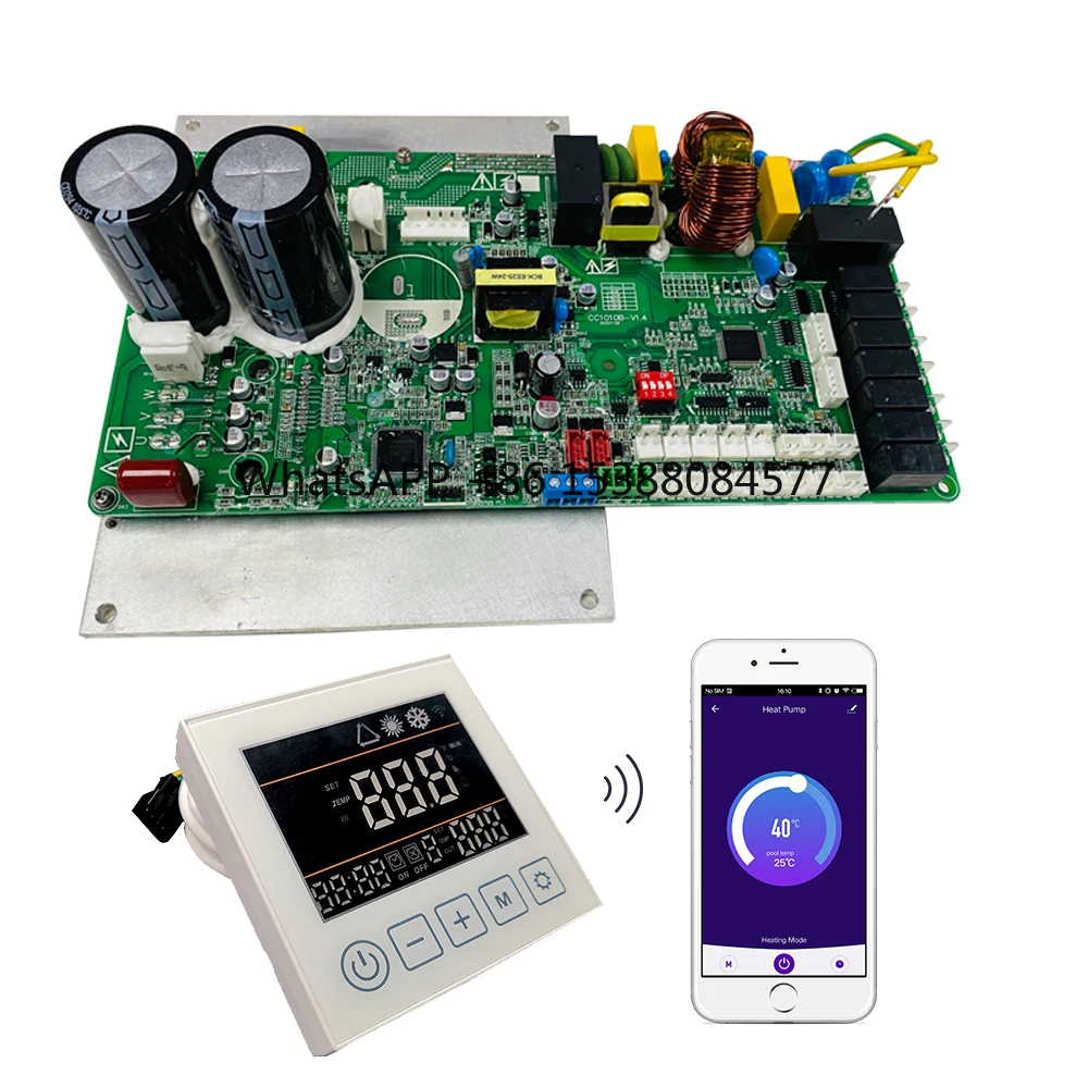 

Commercial Wifi Custom Inverter Heat Pump Controller Air to Water Swimming Pool Chiller with PCBA PCB Board