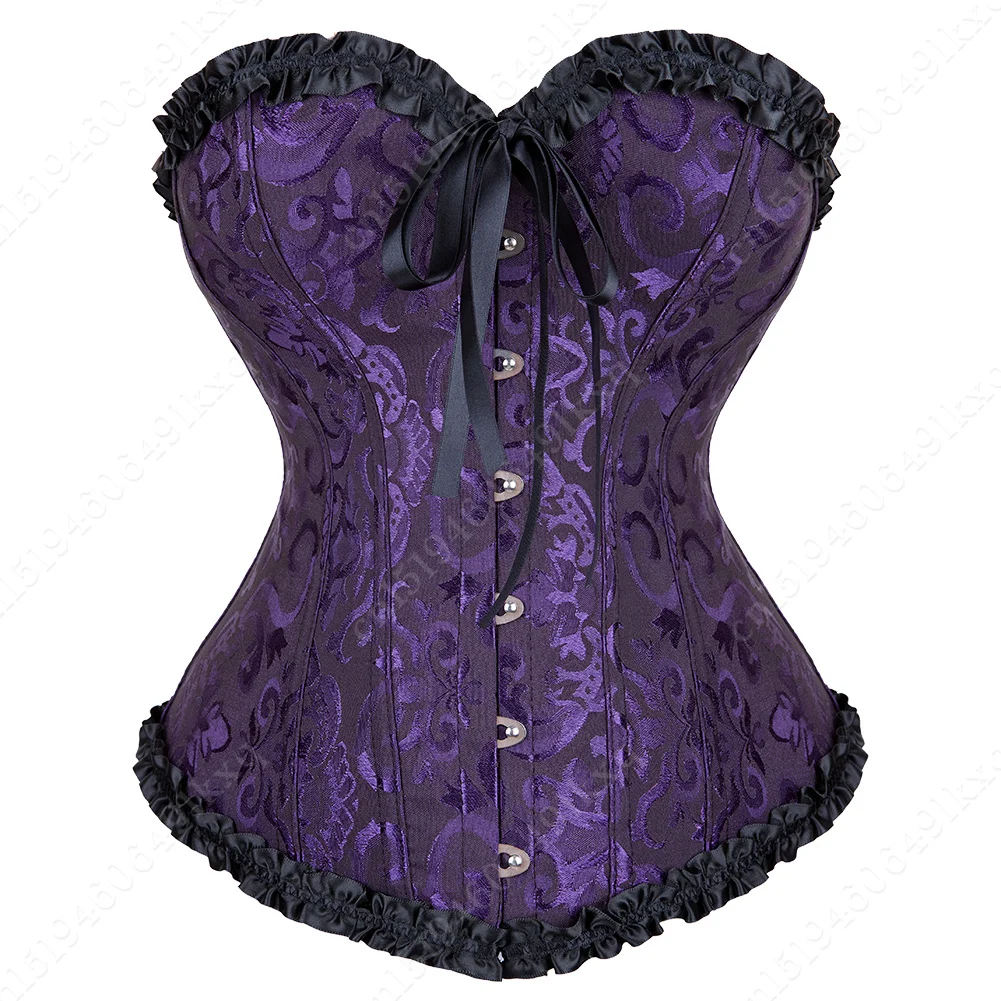 

Sexy Corsets Bustiers Floral Lace Tops Vintage Corset Gothic Overbust Corset For Women Plue Size