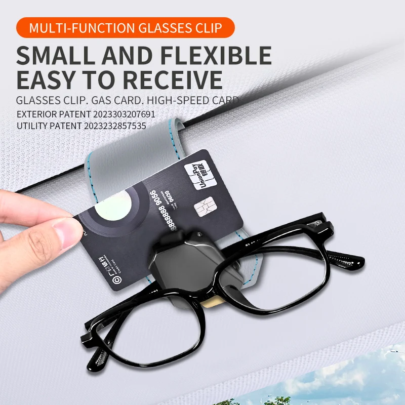 

Car glasses clip Car multi-functional glasses clip cowhide sun sunglasses clip pulley design visor storage car accessories