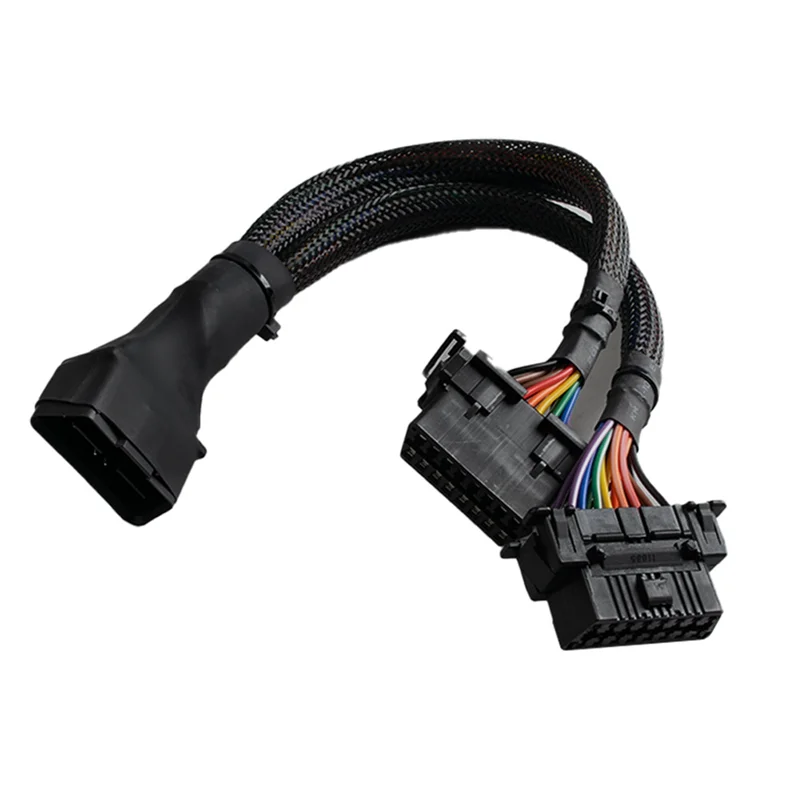 

HOT-Car Diagnostic 16-контактный OBD2 «папа» на двойной «мама» преобразованный Y-кабель, соединительный кабель для инструментов, автомобильный диагностический 16-контактный OBD2 «папа»