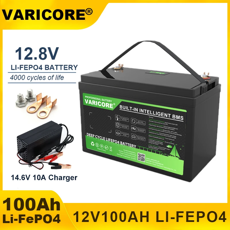 

VariCore 12V/12.8v 100ah LiFePO4 Battery 14.6v Outdoors Touring Car Multifunctional USB3.0 Type-C Output Golf cart Duty-free