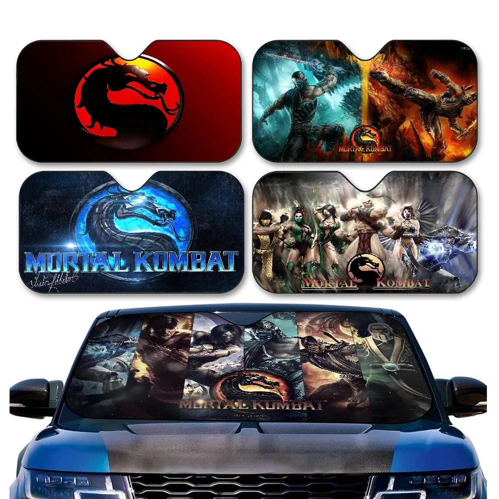Mortal Kombat ตัวอักษรกระจกรถยนต์พับ Sun Shade COVER BLOCK Reflector แบบพกพา Breathable Anti UV Protector หน้าจอ