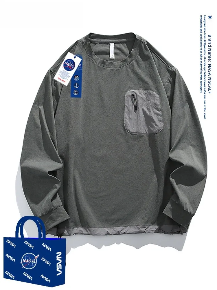 قميص رياضي فضفاض بأكمام طويلة وياقة مستديرة للرجال، ملابس كاجوال للربيع والخريف، إصدار جديد للأنشطة الخارجية وركوب الدراجات #2