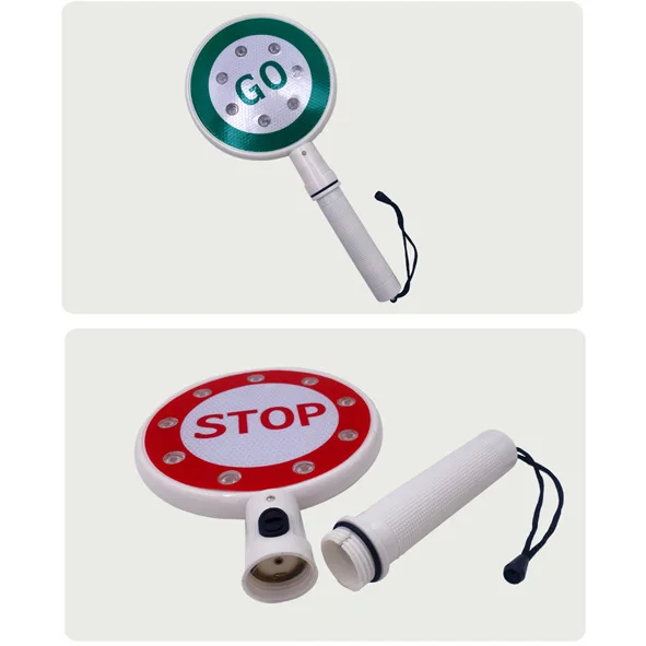 2X Hand Held Road Traffic Stop Sign Light Hoge helderheid LED-knipperlamp Gebruik batterij